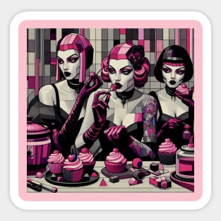 Black With Pink Frosting-Goth Girls Sticker